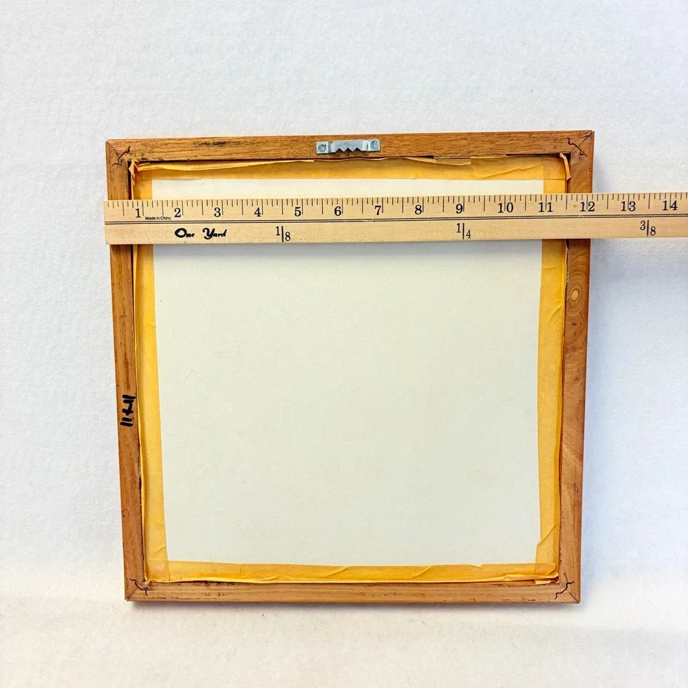 Vintage‎ 1991 Handmade Orange Tabby Cat Needlepoint Framed Wall Art 12x12